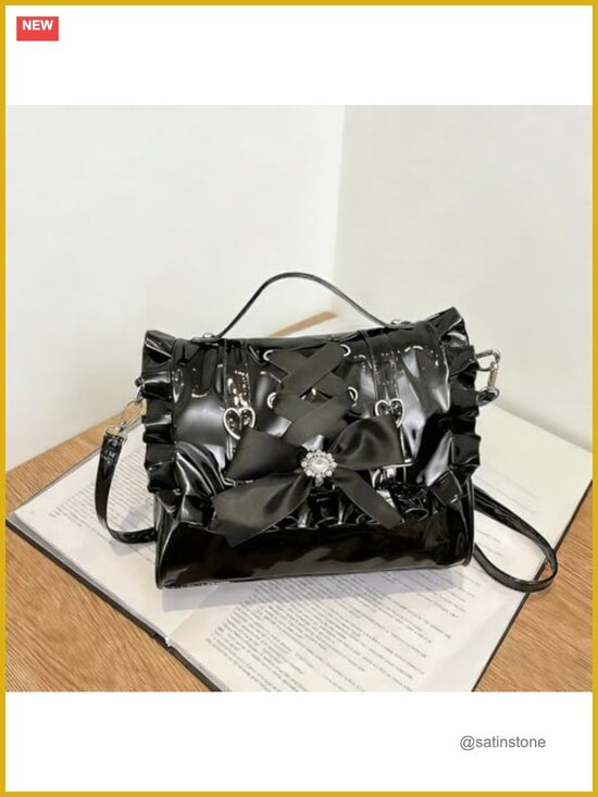 3-Way Convertible Gothic Lolita Backpack - PU Leather Satchel Crossbody Bag main image 6